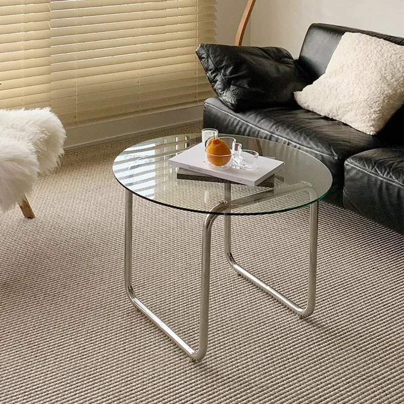 Nordic Glas Couchtisch Transparent Home Möbel Minimalistischen Moderne Wohnzimmer Sofa Beistelltisch Ins Design Runde Couchtisch