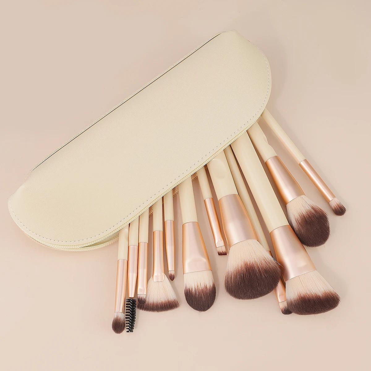 12-teiliges Premium-Make-up-Pinsel-Set für loses Puder, Rouge, Foundation, Lidschatten – langlebiger Griff und Borstenqualität Image