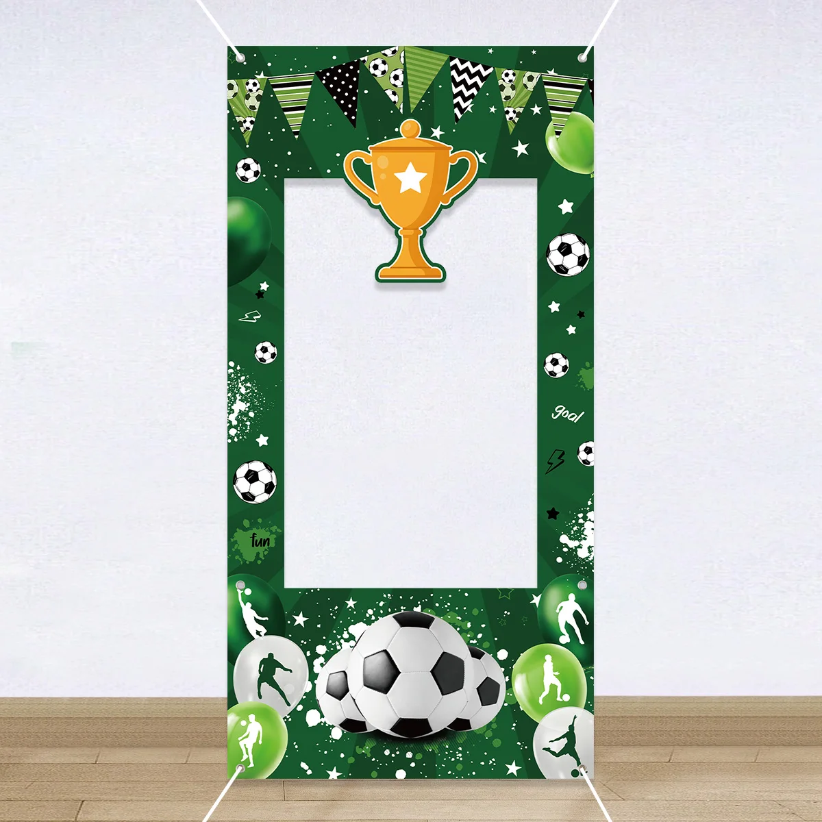 1pc Fußball Thema Foto Requisiten Geburtstag Party Fußball Themen Photo Booth Rahmen für Kinder Jungen Geburtstag Sport Party Dekoration Image