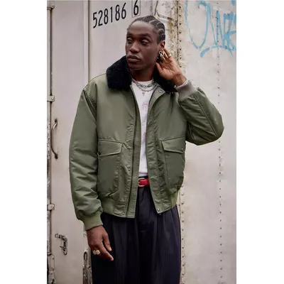 BDG Khaki Kaden Bomber Jacket - Khaki M at Urban Outfitters