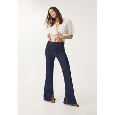 Stradivarius D74 Slit fit flared jeans RINSE BLUE DENIM 14