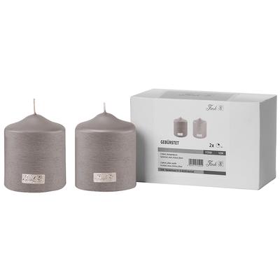 Stumpenkerze FINK "CANDLE", grau (stein), H:10cm Ø:8cm, Kerzen Image