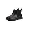 Chelseaboots TOMMY HILFIGER "TH LEATHER CLEATED CHELSEA", Damen, Gr. 38, schwarz, Leder, klassisch, Schuhe, Blockabsatz, Stiefelette, Schlupfboots, beidseitiger Stretcheinsatz