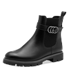 Chelseaboots MARCO TOZZI, Damen, Gr. 42, schwarz, Lederimitat, klassisch, Schuhe, Blockabsatz, Stiefelette mit hübscher Zierschnalle