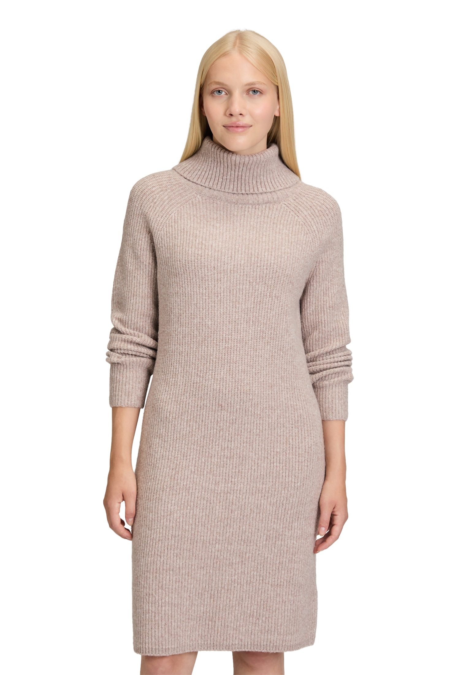 Strickkleid CARTOON "Damen Strickkleid mit Turtle Neck", Damen, Gr. 46, Normalgrößen, braun, Obermaterial: 70% Polyester recycelt, 22% Polyacryl, 5% Wolle, 3% Elasthan., relaxed fit lang, Kleider Image