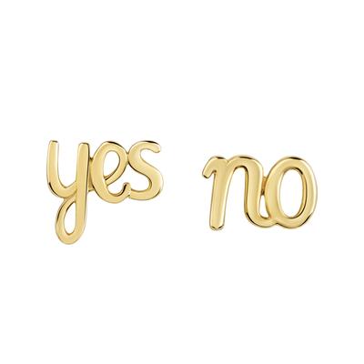Paar Ohrstecker "375/- Gelbgold glanz Yes und No", gelb, FASCINATION BY ELLEN K., Ohrringe, Damen, ONE-SIZE, Gold Image