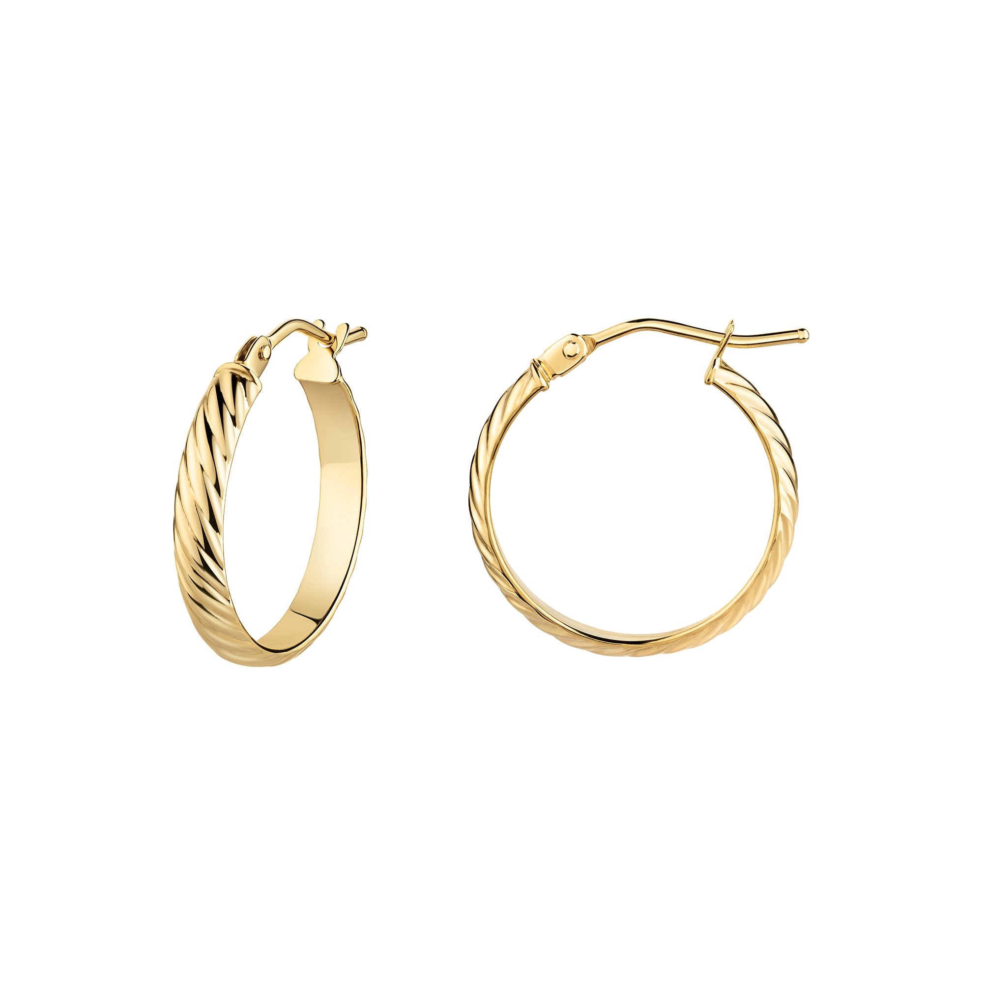 Paar Creolen "375/- Gelbgold strukturiert Ø 17,5mm", gelb, FASCINATION BY ELLEN K., Ohrringe, Damen, one-size, Gold Image