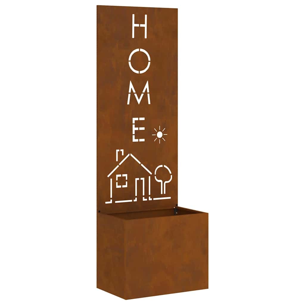 vidaXL Blumentopf mit dekorativem Paneel Rostig 50 x 140 cm Image