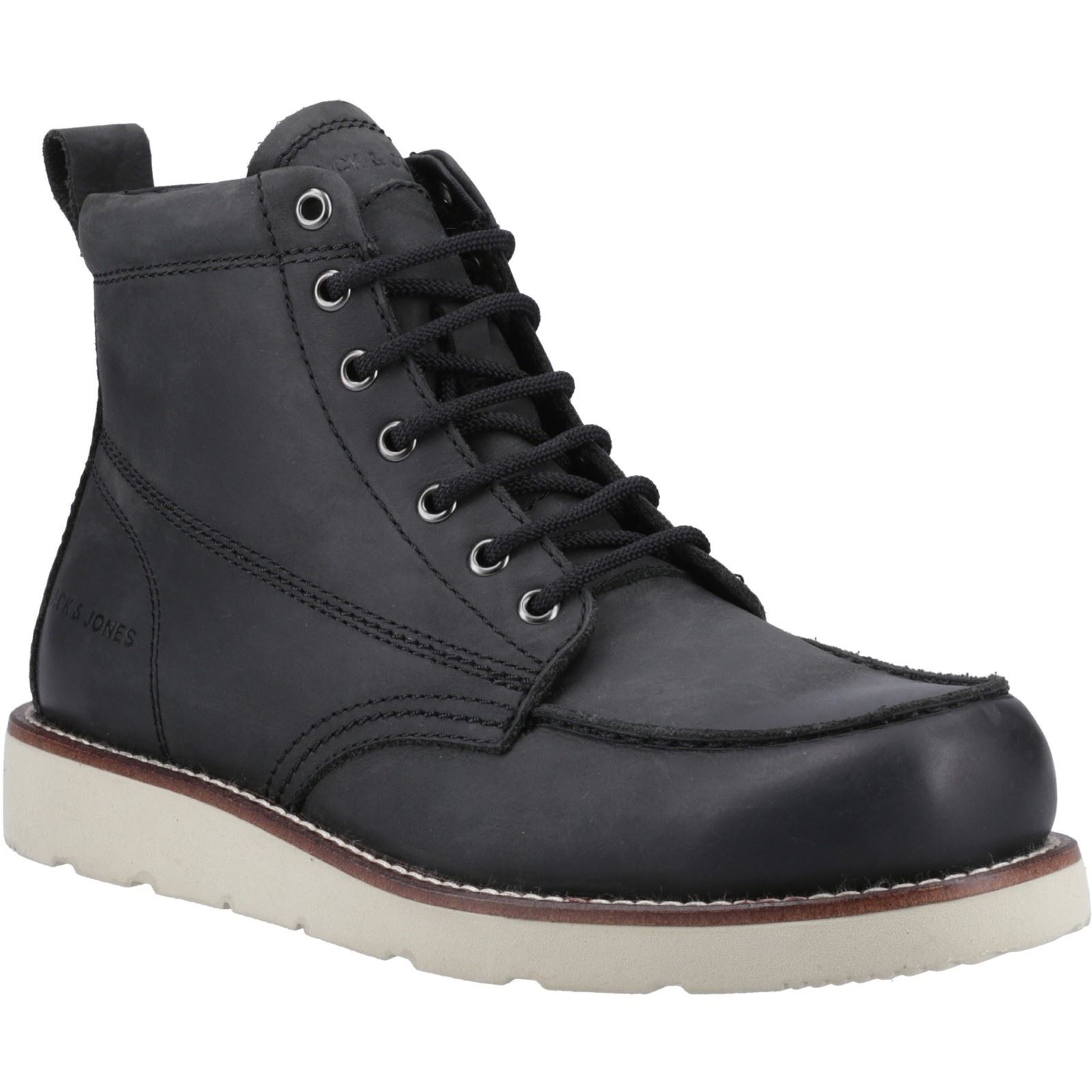 Jack & Jones Toronto Leather Herren schwarze Stiefeletten