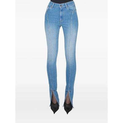 Split-Hem Seam-Detail Jeans - Blue - Mugler Jeans