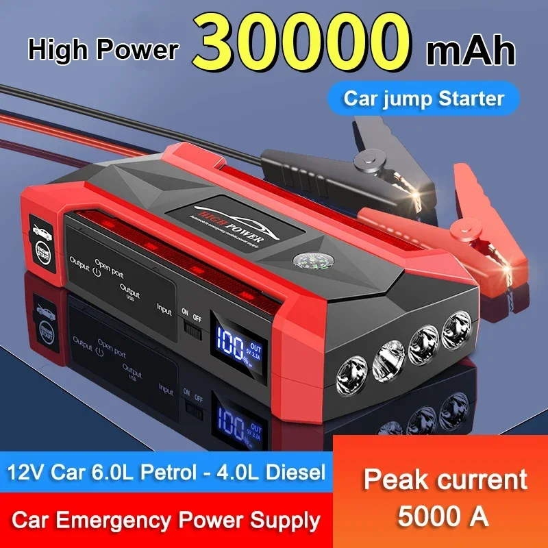 Démarreur de batterie de voiture diesel, chargeur portable, démarreur automatique pour diabétique, booster de démarrage d