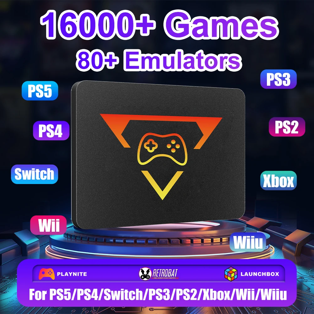 Console de jeu vidéo SSD rétro 1 to, avec 16191 jeux rétro, AAA, 3D et plus 80 émulateur pour PS5/Switch/Xbox/PS4/PS3/PS2 pour PC/ordinateur portable