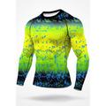 Per uomo T-shirt da corsa Maglia atletica Maglietta da Palestra Maglietta Fitness Camicia da allenamento Manica Lunga Maglietta Sfumatura UPF 50 Resistente ai Raggi UV Morbido Traspirante Mountain