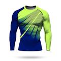 Per uomo Unisex T-shirt da corsa Maglia atletica Maglietta da Palestra Maglietta Fitness Camicia da allenamento Blocco di colore Manica Lunga Maglietta Geometrico UPF 50 Resistente ai Raggi UV
