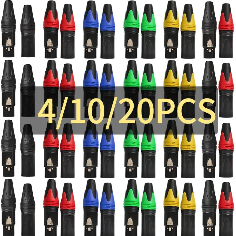 4/10/20 Stück 3-Pin XLR Stecker auf Buchse Adapter Stecker für Mikrofon Audio Verstärker Stecker Konverter Image