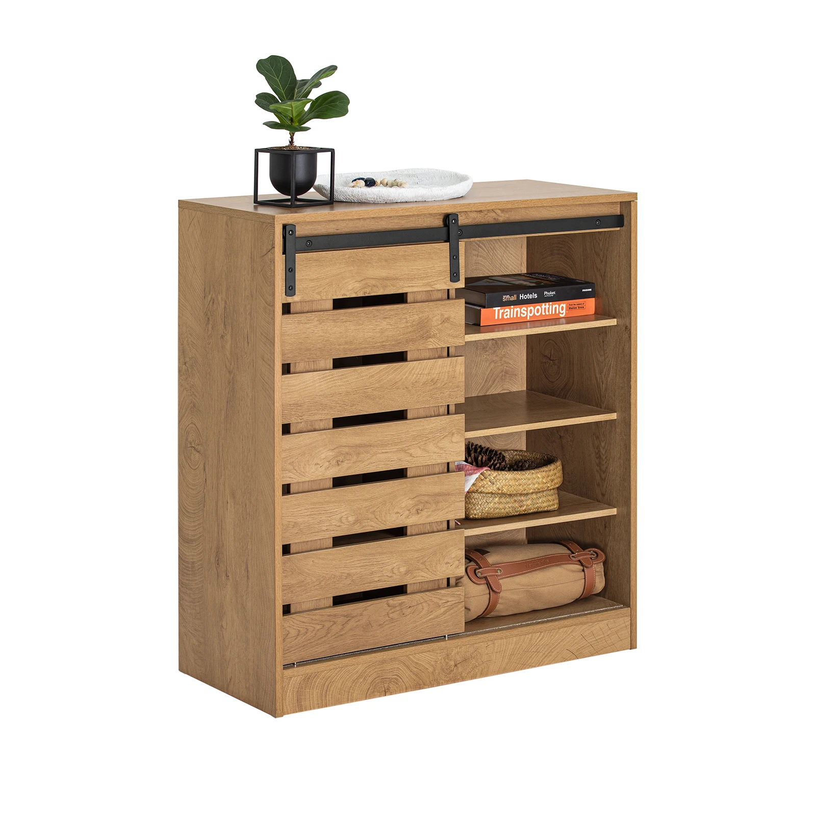 SoBuy FSB65 Sideboard Schuhschrank mit Schiebetür Kommode Schrank Küchenschrank Flurschrank Lowboard Aufbewahrungsschrank