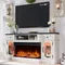 Farmhouse Electric Fireplace TV Stand for TVs up to 80", Entertainment Center with 36" 3-Sided Glass Electric Fireplace