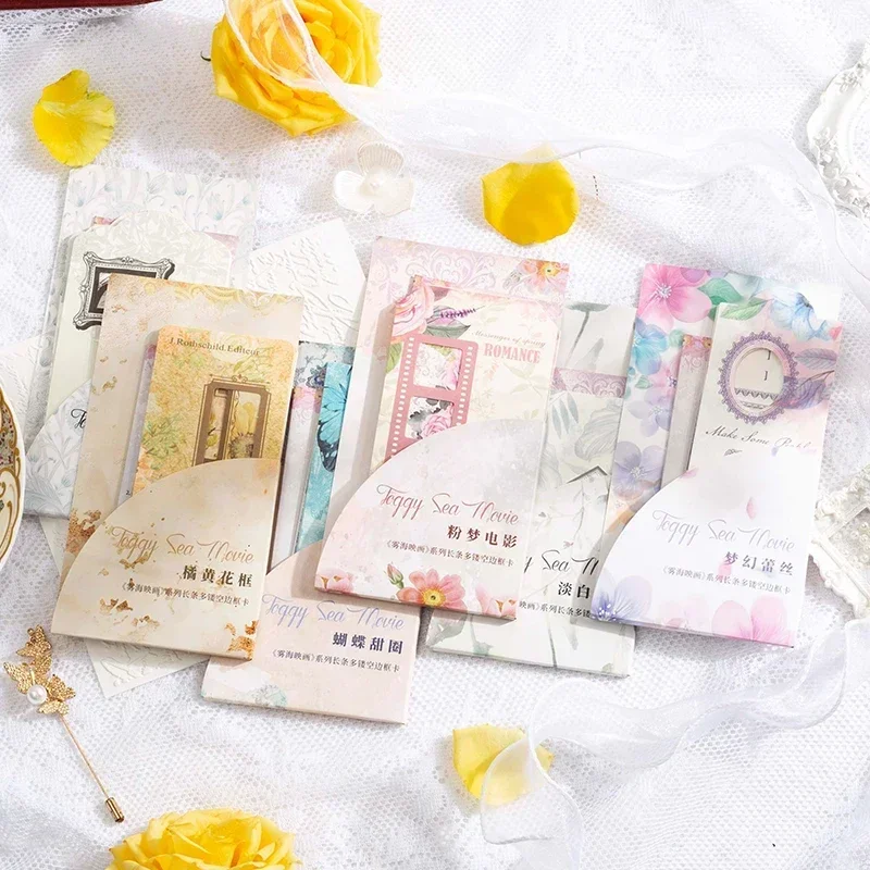 10 Stück Scrapbooking geometrische Formen Randkarte literarisches rundes dekoratives Trägerpapier Einfachheit dekorative Aufkleber Grenzen Image