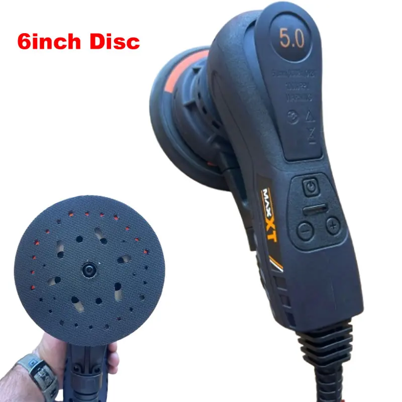 Maxxt Mini Elektrischer Exzenterschleifer 6 Zoll Scheiben-Auto-Poliermaschine Holzbearbeitung Schleifmaschine 5,0 mm 2,5 mm Option 220 V 110 V Image
