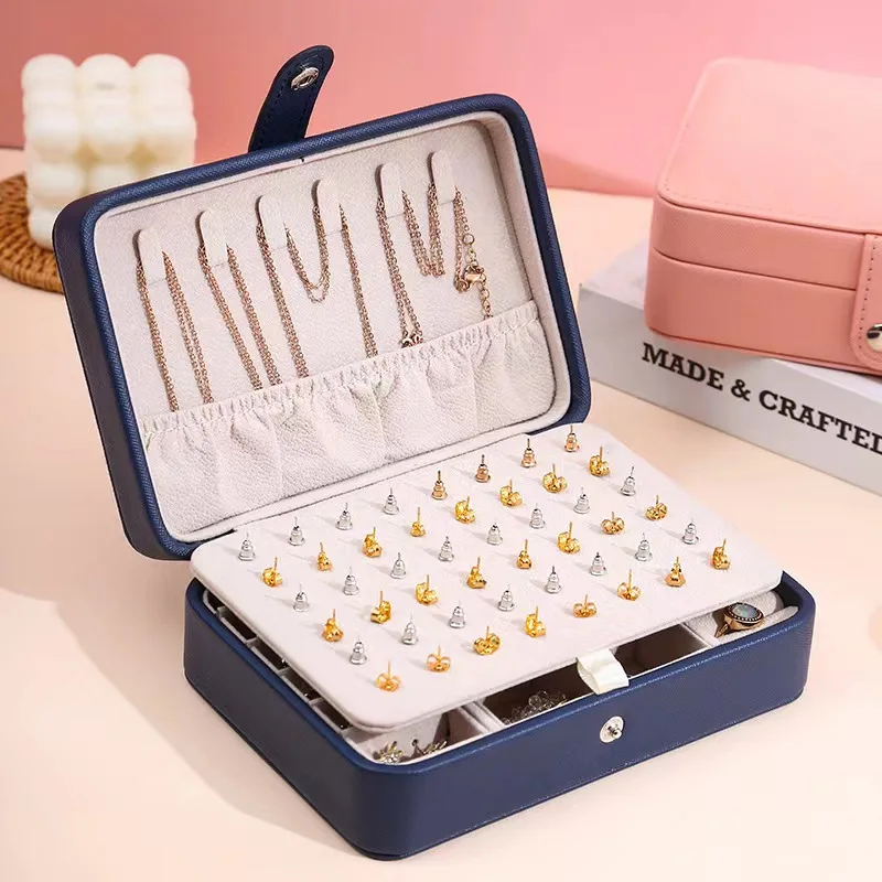 Koreanische Version Einfache Ins Stil Tragbare Schmuck Lagerung Box 2025, Neue High-end-Exquisite Große Kapazität Reise Schmuck Tasche Image