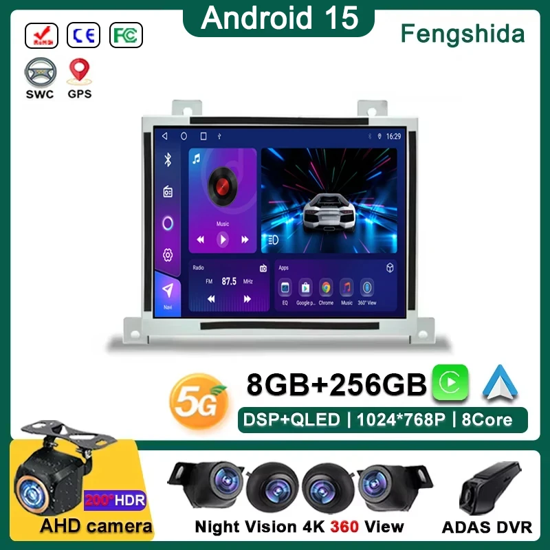 8.4 inch Android 15 For Dodge Charger Challenger 2015-2019 Car Radio Player Multimedia GPS Radio Replacement Wireless Carplay