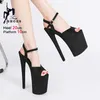 20 CM/8 Zoll Pole Dance Schuhe Frauen Wildleder Dicke Plattform Laufsteg Zeigen Moderne Sandalen Plus Größe 44 Sommer nachtclub Club High Heels