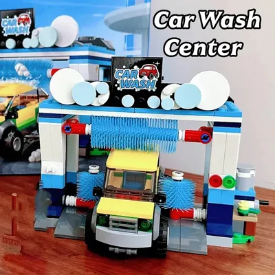 Third Party Compatible MOC Sets City Series Building Blocks Car Center Wash Car Service 4S Garage MOC Toys Kids Gift
