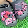 14-100 Stück MINISO Cartoon Hello Kitty Schuhschnalle Sandalen DIY Zubehör PVC Schuhe Charms Clogs Pins Dekor Kinder Party Geschenk