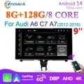 8 Core Android 14 Auto Car Multimedia Stereo Per Audi A6 C7 A7 2012-2018 WIFI 4G LTE Wireless Carplay GPS Lettore schermo 4G LTE