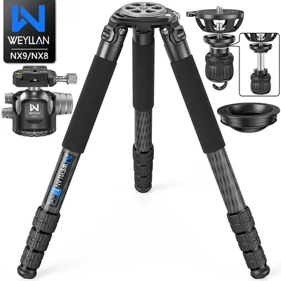 WEYLLAN NX9/NX8 Heavy Duty Schüssel Stativ Kamera Schießen Stativ Carbon Faser 40/36mm Bein für Kugelkopf & Flüssigkeit Kopf Last 40/35kg