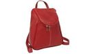 Piel Leather 2466-RD U-Zip Flap Travel Backpack Backpack Leather Red Red