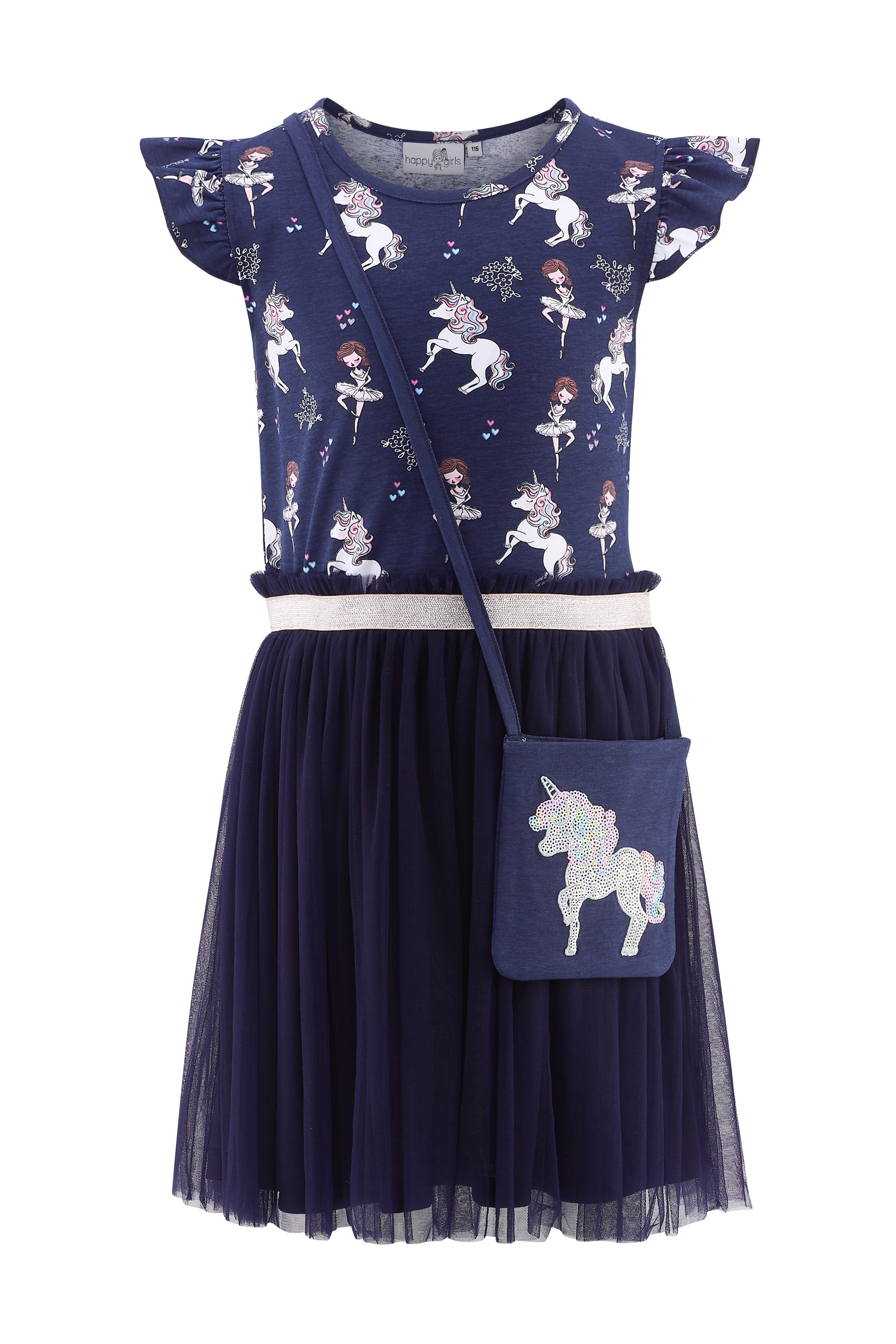 Sommerkleid HAPPY GIRLS "Mädchenkleid", Mädchen, Gr. 110, EURO-Größen, blau (navy), Stoff, 100% Baumwolle, normal, Kleider Image