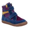 Winterstiefel RICHTER "Samy WMS: Mittel", Kinder, Gr. 26, blau (blau, lila), Veloursleder, kontrastfarbene Details, casual, Schuhe, Barfußschuh, Klettstiefel mit Sympatex, Größenschablone zum Download
