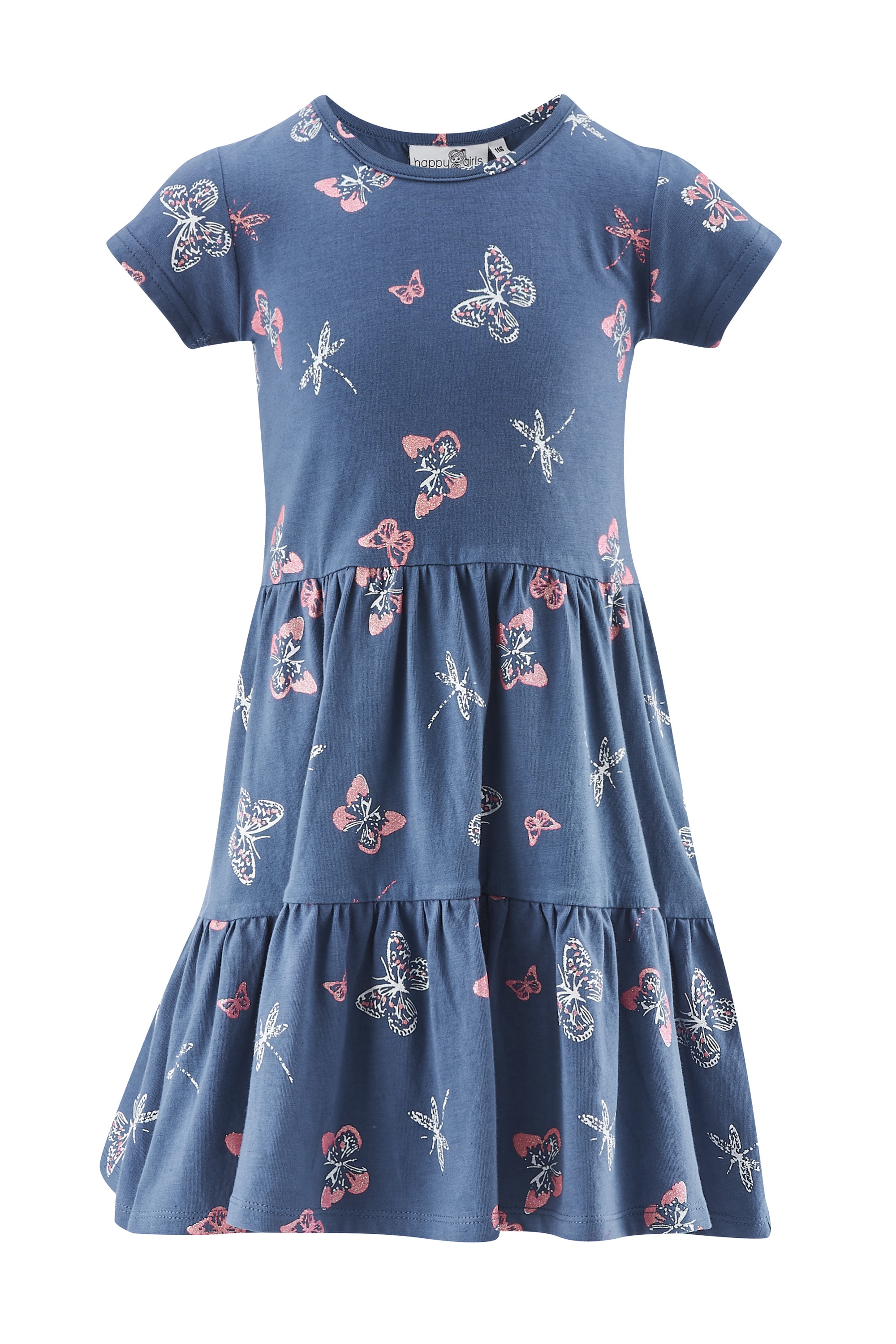 Sommerkleid HAPPY GIRLS "Mädchenkleid", Mädchen, Gr. 110, EURO-Größen, blau (jeans blau), Stoff, 100% Baumwolle, normal, Kleider Image