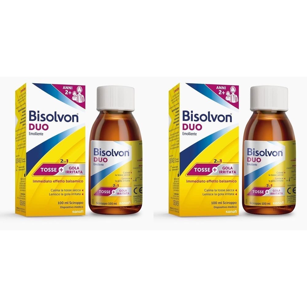 Bisolvon Duo Emolliente Sciroppo Contro Tosse e Gola Irritata, Adulti