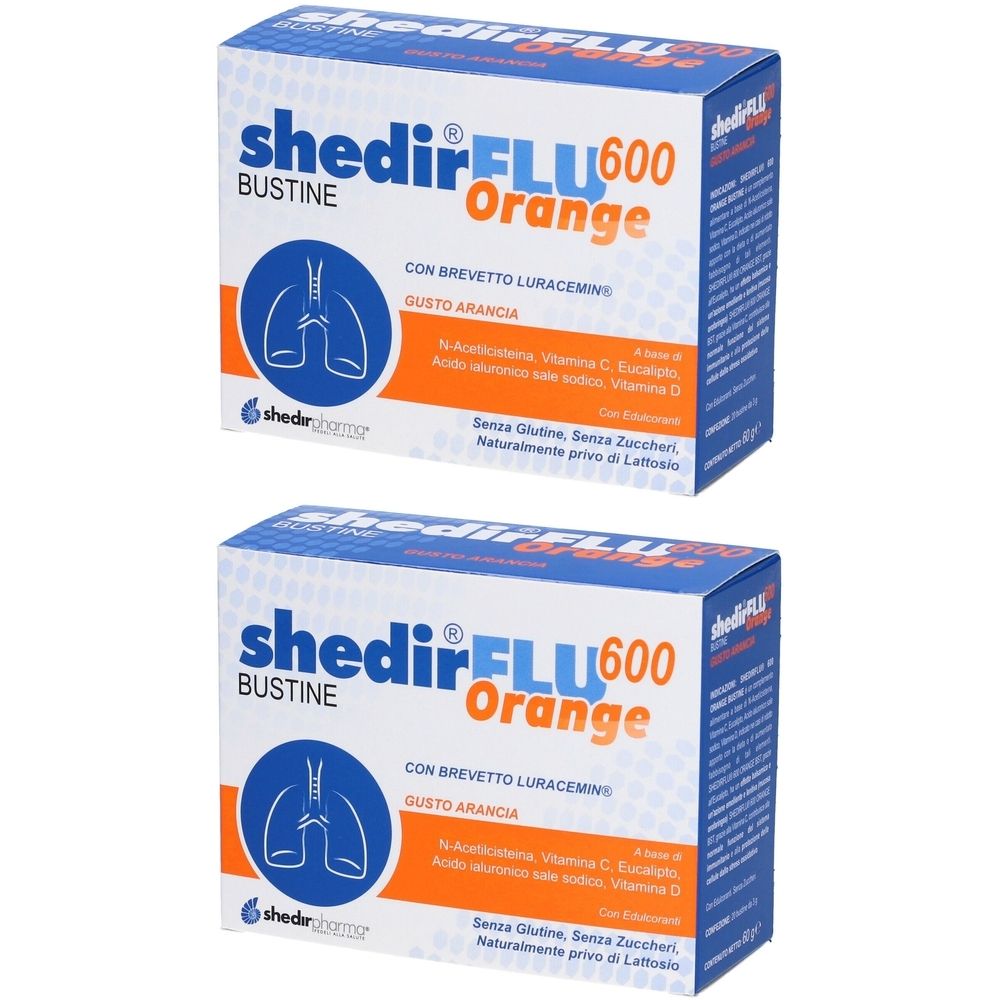 shedir®flu600 Orange Bustine Gusto Arancia 2x20 pz Bustina