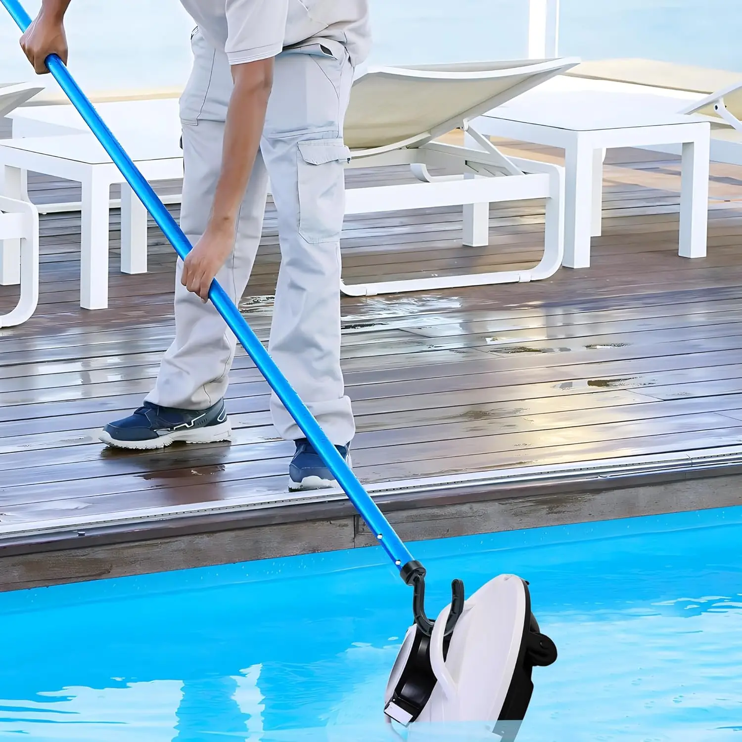 Crochet 2 pièces pour robot nettoyeur de piscine, crochet de poteau télescopique pour Robot aspirateur de piscine général, crochet pour poteau de piscine