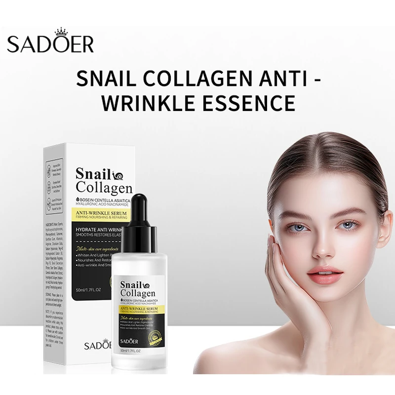 Kollagen Falten Entferner Gesicht Serum Hyaluronsäure Anti Aging Feine Linien Lifting Hals Falten Gesichts Serum Hautpflege Image