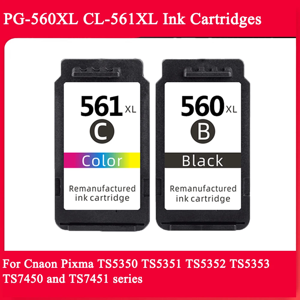 PG560 CL561 für Canon PG-560 CL-561 XL Tintenpatronen für Canon Pixma TS7450 TS7451 TS7450 TS5350 TS5351 TS5352 Drucker Image
