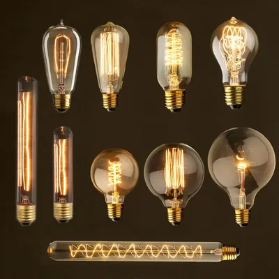 Retro Edison Light Bulbs E27 40W 220V A60 ST64 G80 G95 T45 Ampoule Vintage Edison Lamp Filament Incandescent Bulb For Home Decor