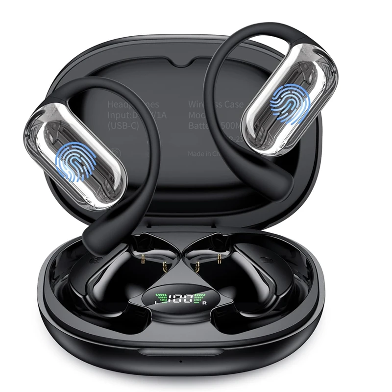 UYUXIO Echtzeit-Übersetzer-Kopfhörer, KI-Sprachübersetzung, 144 Sprachen und Akzente, 3-in-1 OWS-Ohrhörer für Unternehmen Image