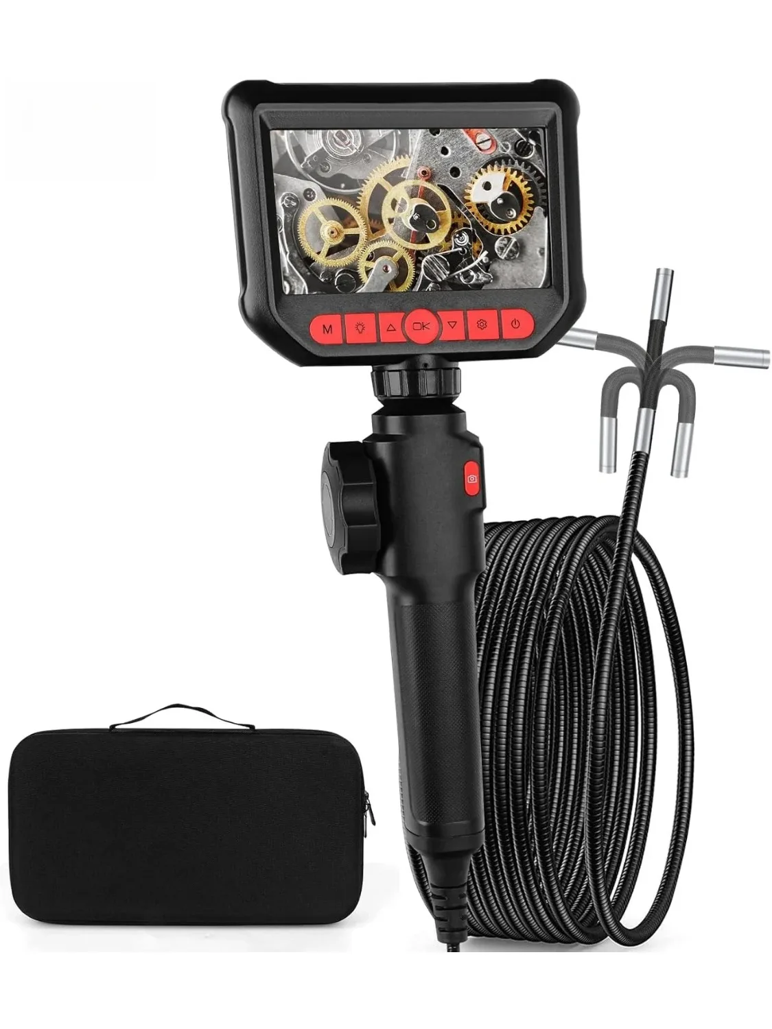 1080P Endoskopkamera mit Licht, 4,3-Zoll-LCD-Bildschirm, Endoskopkamera, Inspektionskamera, Röhrenkamera, Kanalkamera Image