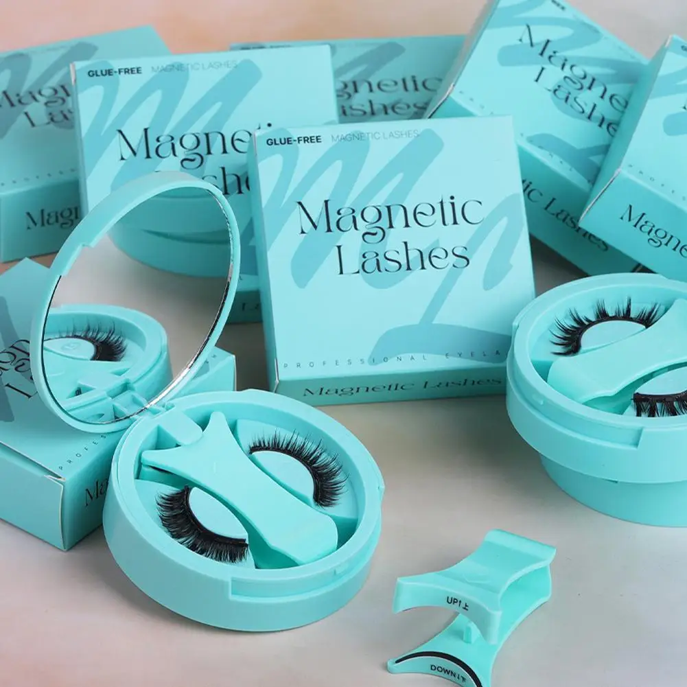 Magnetisches falsches Wimpern-Set, wiederverwendbar, 3D-kleberfrei, wasserdicht, natürliche falsche Wimpern mit reisefreundlichem Applikator Image