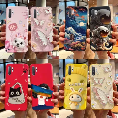 For Samsung Galaxy Note 10 Note10 Plus Phone Case Cute Butterfly Astronaut Cover Soft Silicone Funda For Samsung Note 10+ Capa