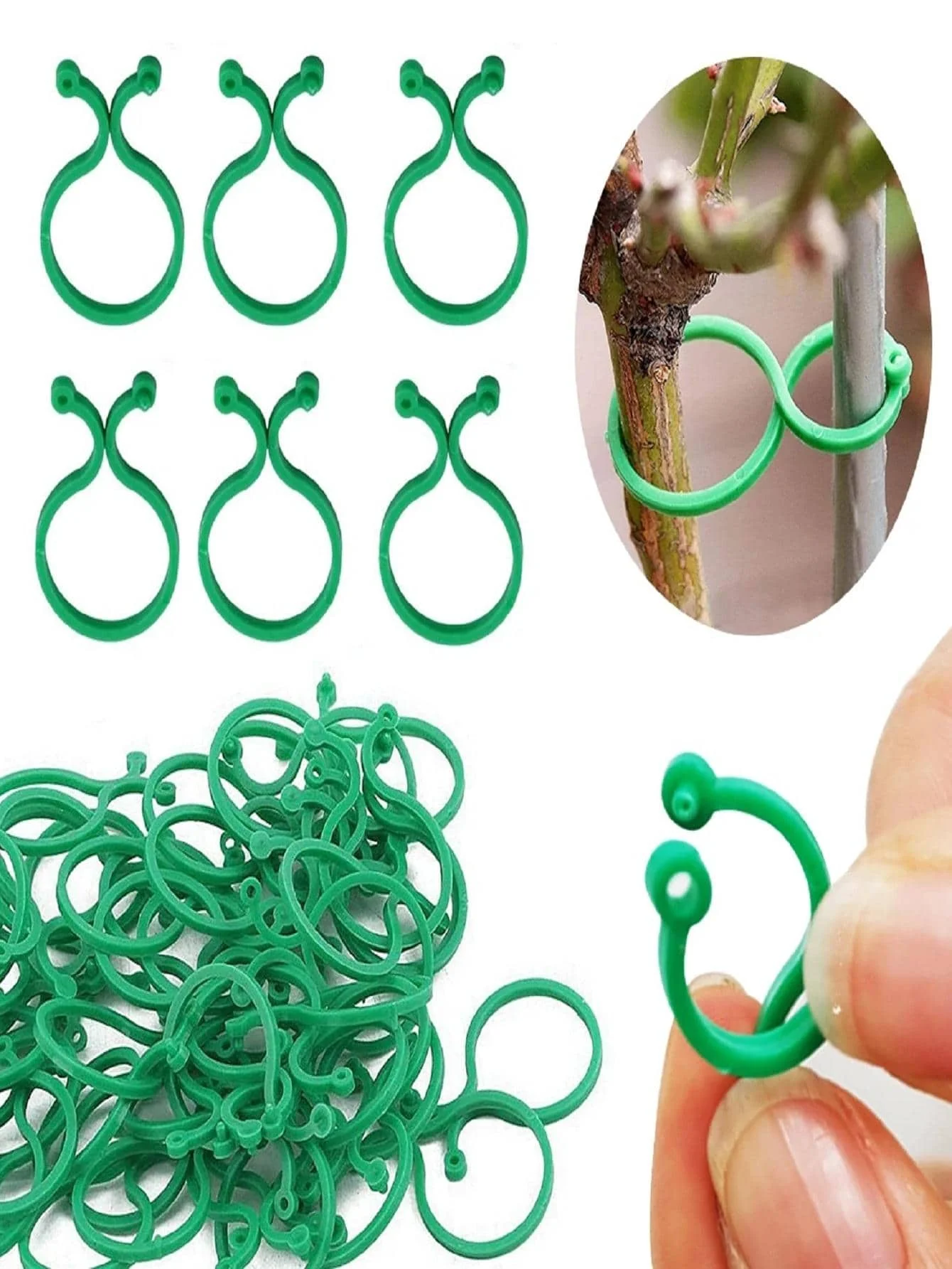 20Pcs Garten Reben Umreifung Clips Anlage Gebündelt Schnalle Ring Halter Tomaten Garten Anlage Ständer Werkzeug Garten Dekor Image