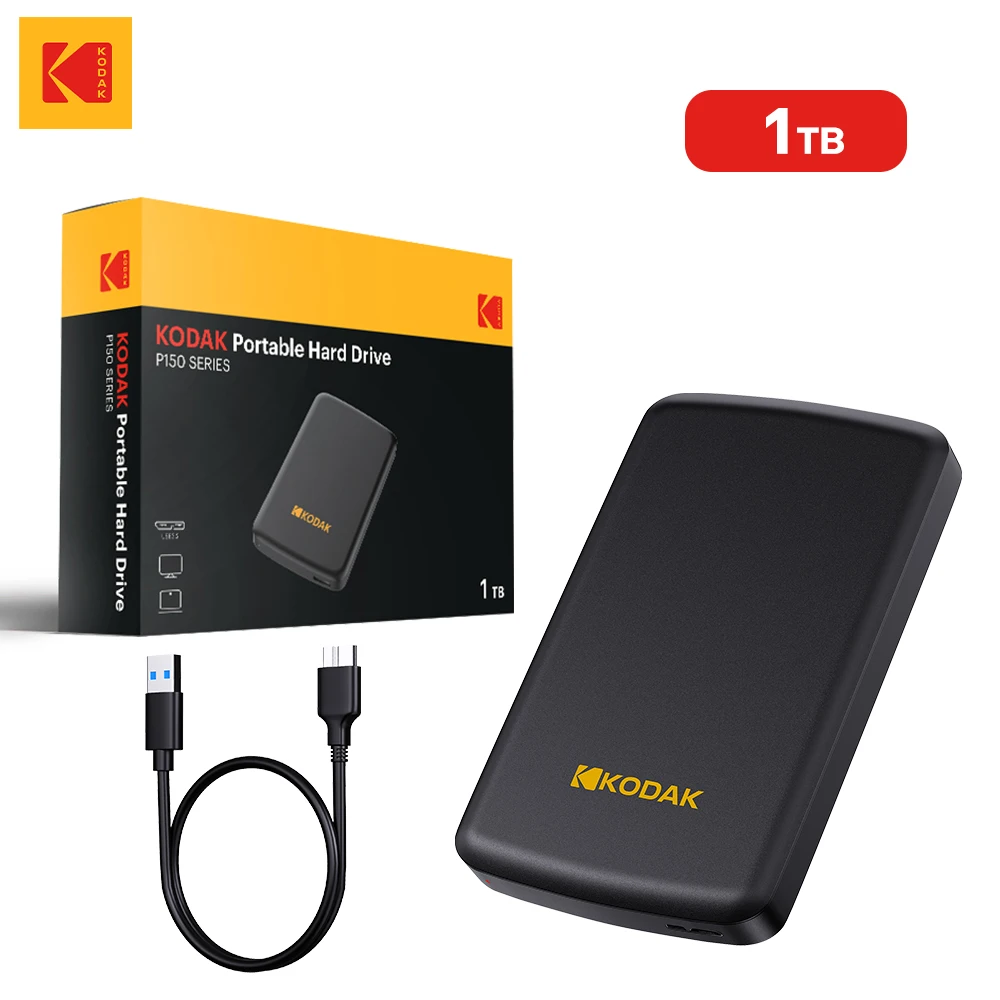 KODAK HDD 2,5 Zoll tragbare externe Festplatte 500 GB 1 TB USB 3.0 Speicher kompatibel für PS5 Xbox PC Mac Desktop MacBook Image