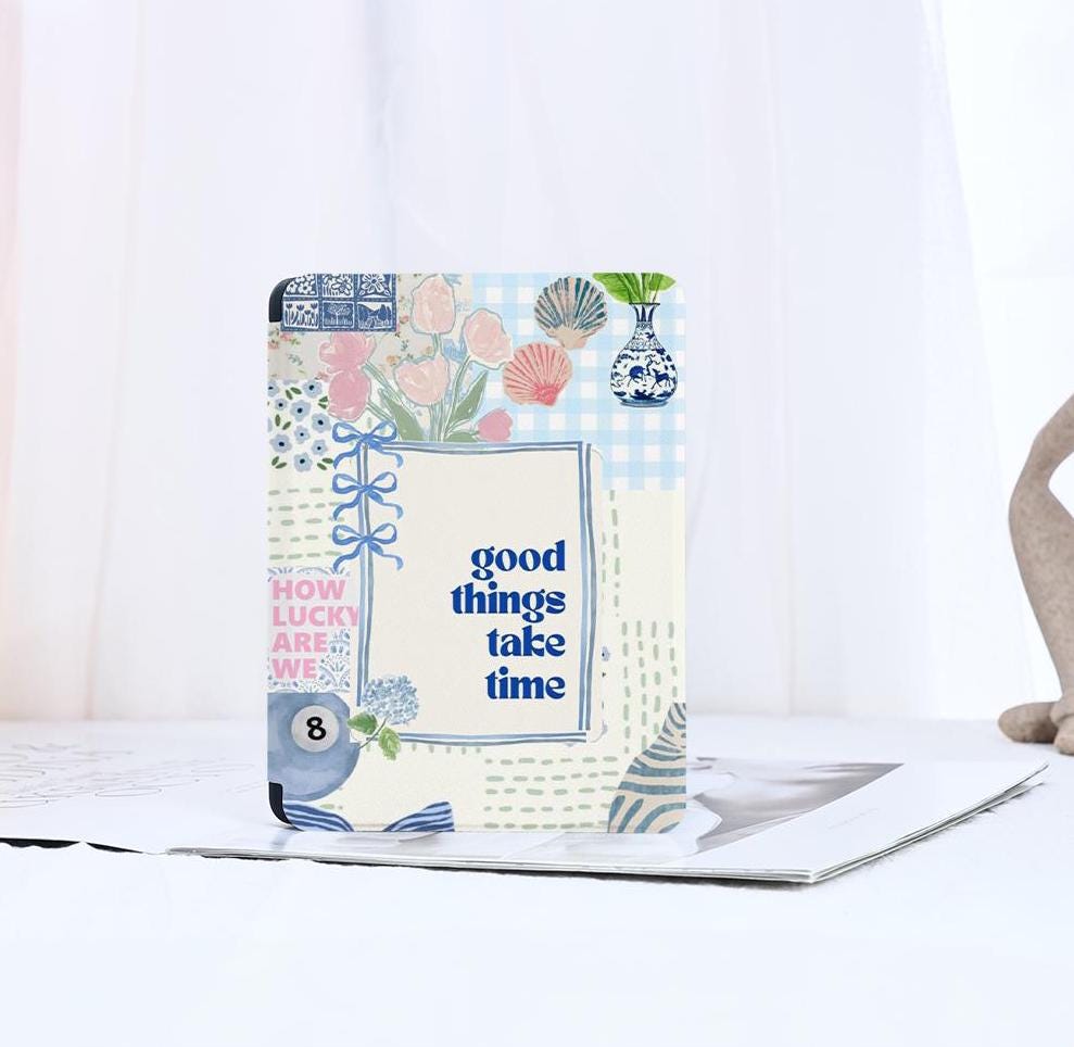 "Custodia per Kindle Blue Bow Scrapbook Custodia per Kindle Paperwhite 12th 7\" Custodia per Kindle Paperwhite 6.8\" 6\" 10th 11th 2024 Custodia Colorsoft"