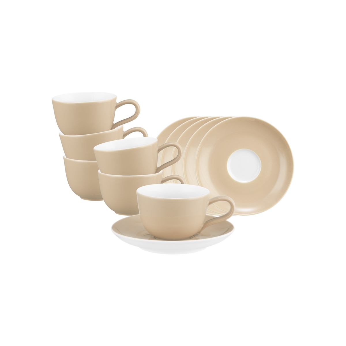 Seltmann Weiden Liberty Pure Colors Espressotasse mit Untertasse 6er Set - Dusty Beige Image