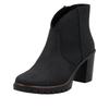 Ankleboots RIEKER, Damen, Gr. 40, schwarz, Nubuklederimitat, unifarben, elegant, Schuhe, Stiefelette, Plateauboots, Blockabsatz, in eleganter Optik