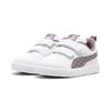 Sneaker PUMA "COURTFLEX V3 DOTTY V INF", Gr. 24, weiß (puma weiß, plum jam, light moss), Synthetik, sportlich, Schuhe, für Kinder